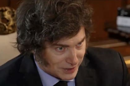 El presidente Javier Milei durante su entrevista con CNN