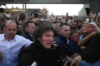 El presidente Javier Milei, durante su visita a la feria Agroactiva,, en Armstrong