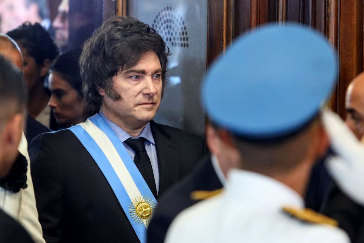 El presidente Javier Milei, el sábado pasado, antes de hablar ante la Asamblea Legislativa