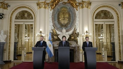 El presidente Javier Milei en 2025, cuando presentó el Plan Nuclear Argentino