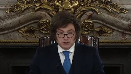 El presidente Javier Milei, en cadena nacional