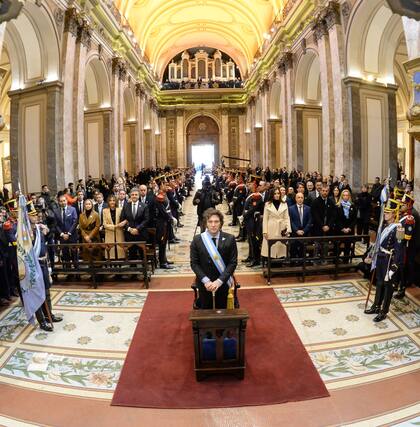 El presidente Javier Milei en el Tedeum