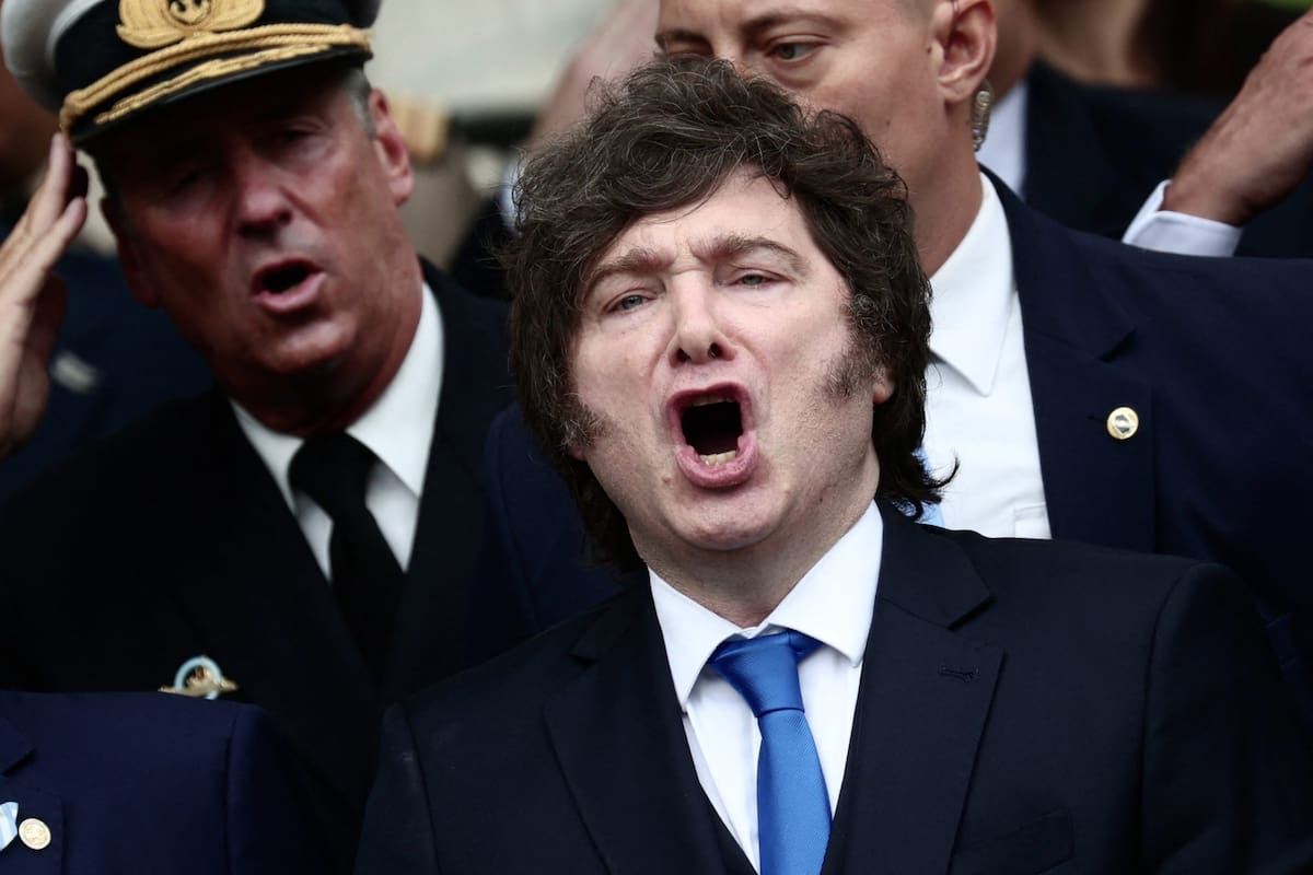 El presidente Javier Milei, en el acto del 2 de abril