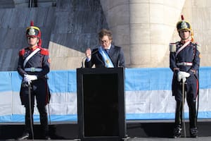 El presidente Javier Milei en el acto del Día de la Bandera en Rosario