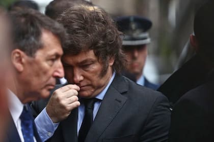 El presidente Javier Milei en el al acto por el aniversario del atentado a la Embajada de Israel