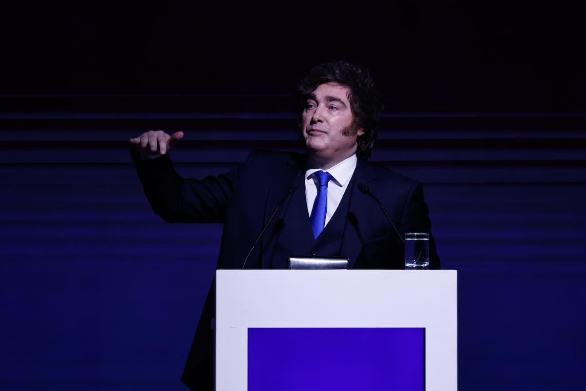 El presidente Javier Milei en el cierre de la jornada organizada por la Amcham