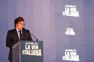 El presidente Javier Milei, en el festival Atreju 2024, Roma, Italia