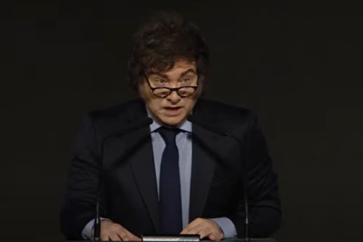El presidente, Javier Milei, en el Meta Day Argentina, en el Palacio Libertad