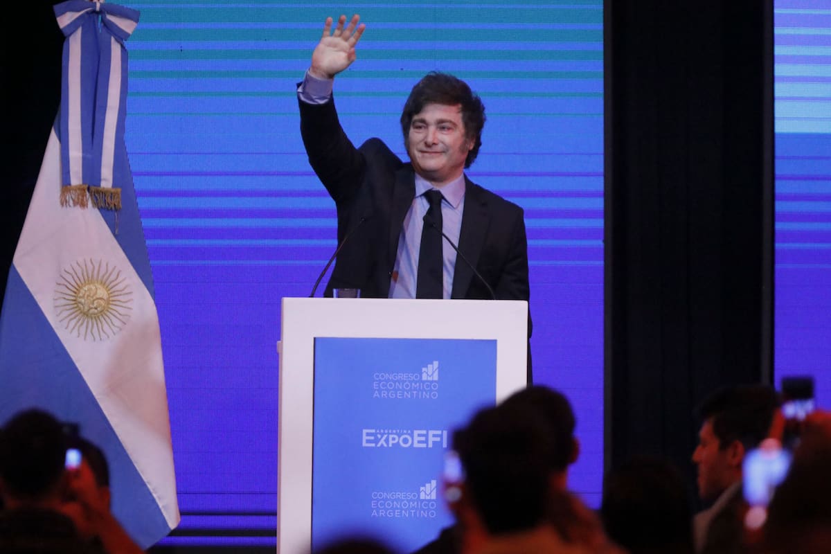 El presidente Javier Milei en Expo EFI, en 2025