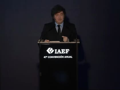 El presidente Javier Milei, en la 47° convención anual del Instituto Argentino de Ejecutivos de Finanzas (IAEF)