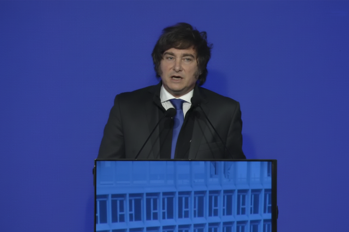 El presidente Javier Milei en la Bolsa de Comercio de Córdoba