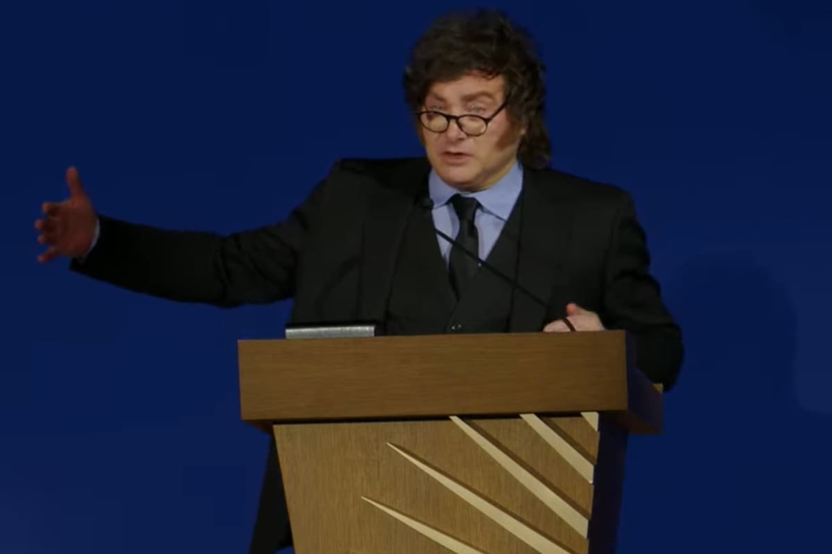 El presidente Javier Milei en la Cámara del Comercio de Estados Unidos