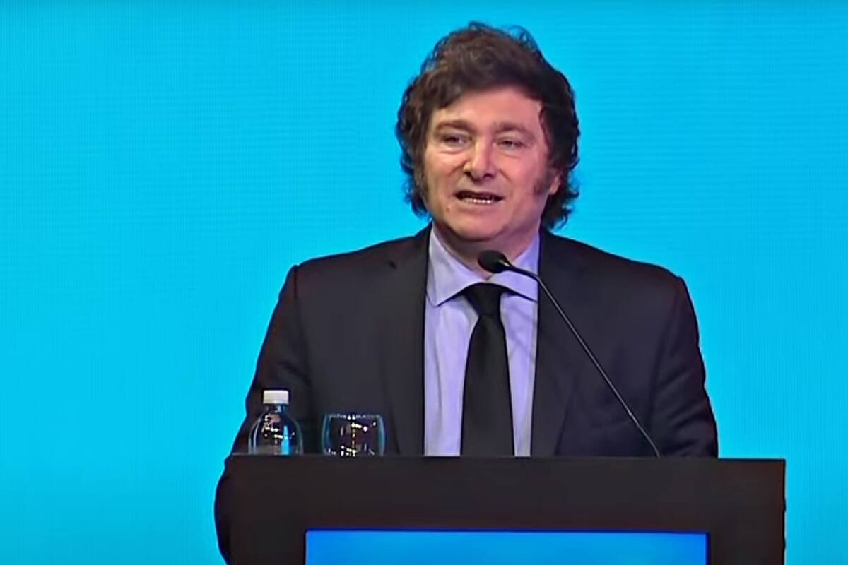 El presidente Javier Milei en la cena de la Fundación Libertad