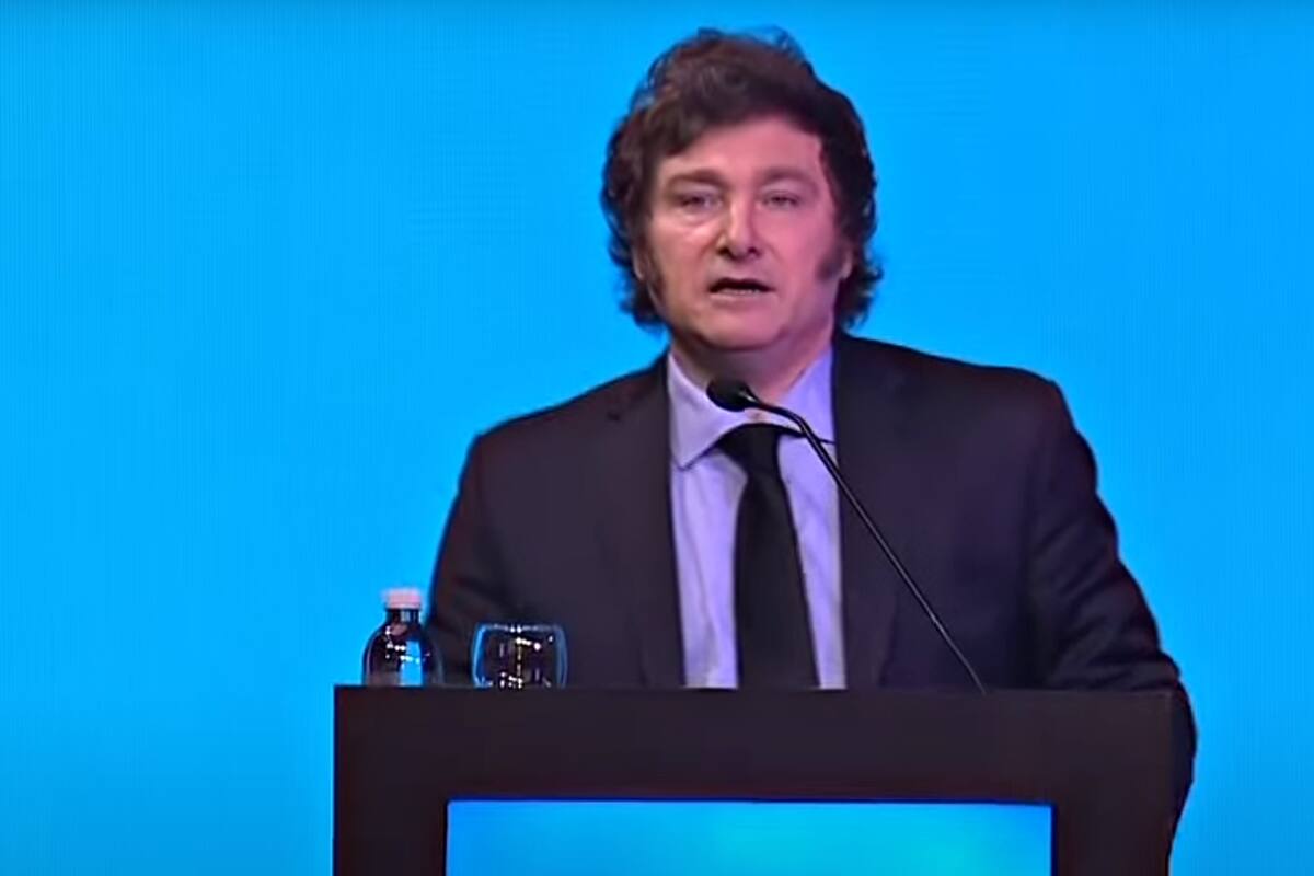 El presidente Javier Milei en la cena de la Fundación Libertad