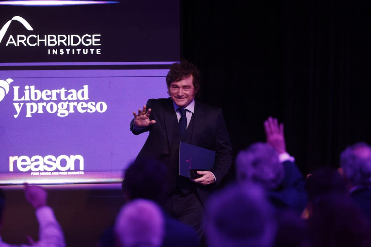 El presidente Javier Milei en la conferencia libertaria Vientos de cambio