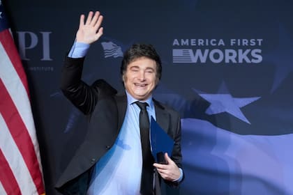 El presidente Javier Milei, en la gala del Instituto America First Policy, el 14 de noviembre de 2024