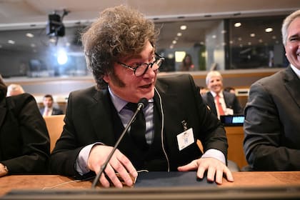 El presidente Javier Milei, en la sede la ONU, para un encuentro del Escudo de las Américas