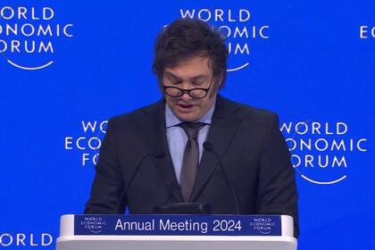 El presidente Javier Milei, en su discurso en el Foro Económico de Davos