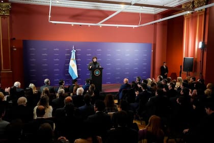 El presidente Javier Milei en su encuentro con legisladores de La Libertad Avanza