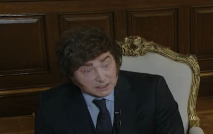 El presidente Javier Milei, en una entrevista con LN+