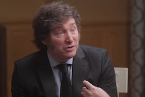El presidente Javier Milei en una entrevista en Estados Unidos