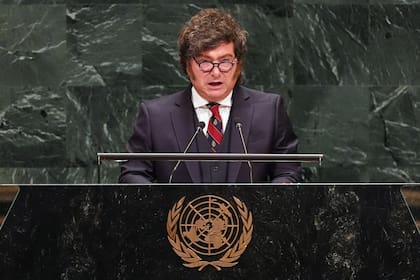 El presidente Javier Milei habla ante la Asamblea General de la ONU, en Nueva York.