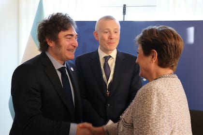 El presidente Javier Milei junto a directora Gerenta del Fondo Monetario Internacional, Kristalina Georgieva