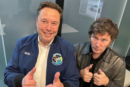 El presidente Javier Milei junto a Elon Musk