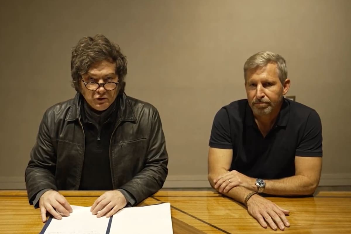 El presidente Javier Milei junto a Rogelio Frigerio, gobernador de Entre Ríos