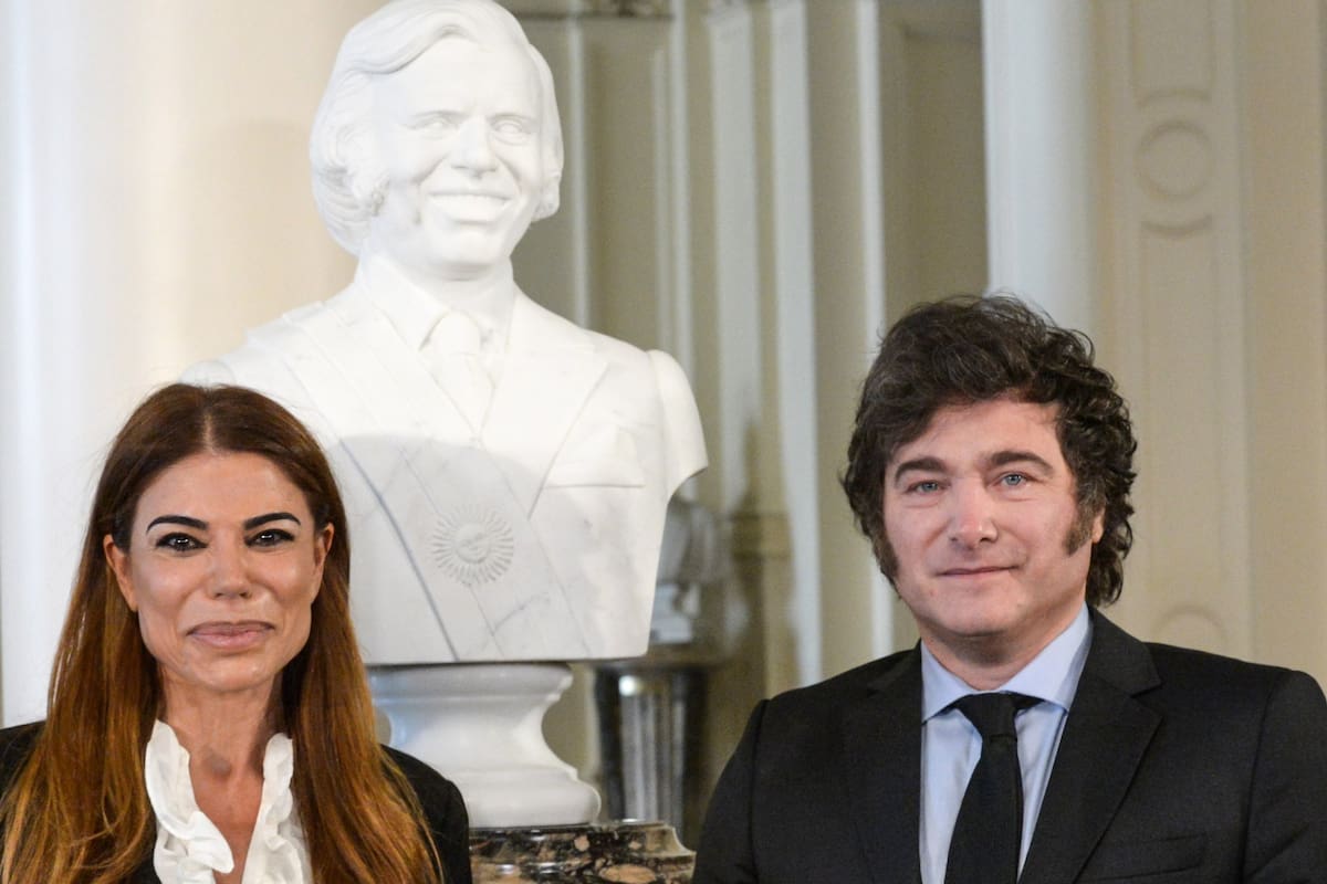 El presidente Javier Milei, junto a Zulemita Menem, en el homenaje al ex presidente, Carlos Saúl Menem