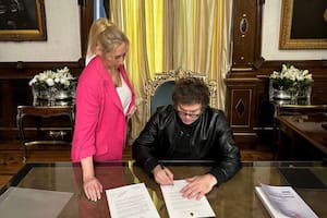 El presidente Javier Milei, junto con su hermana Karina