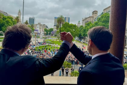 El presidente Javier Milei, recibe a su par de Francia Emannuel Macron, en la Casa Rosada