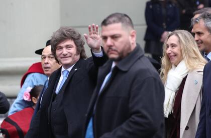 El Presidente Javier Milei rumbo al Tedeum
