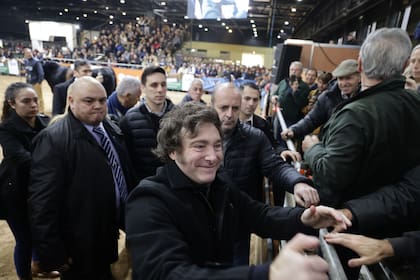 El presidente Javier Milei visitó la exposición Angus en la rural.