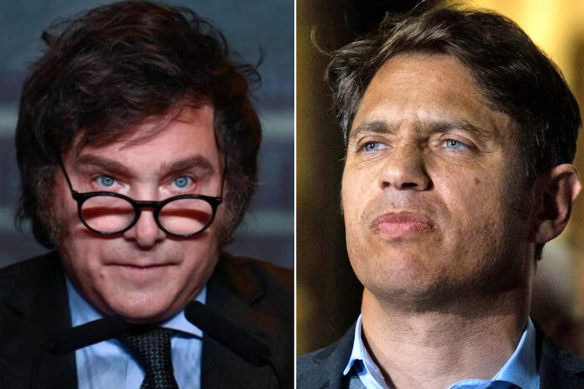 El presidente Javier Milei y el gobernador bonaerense Axel Kicillof