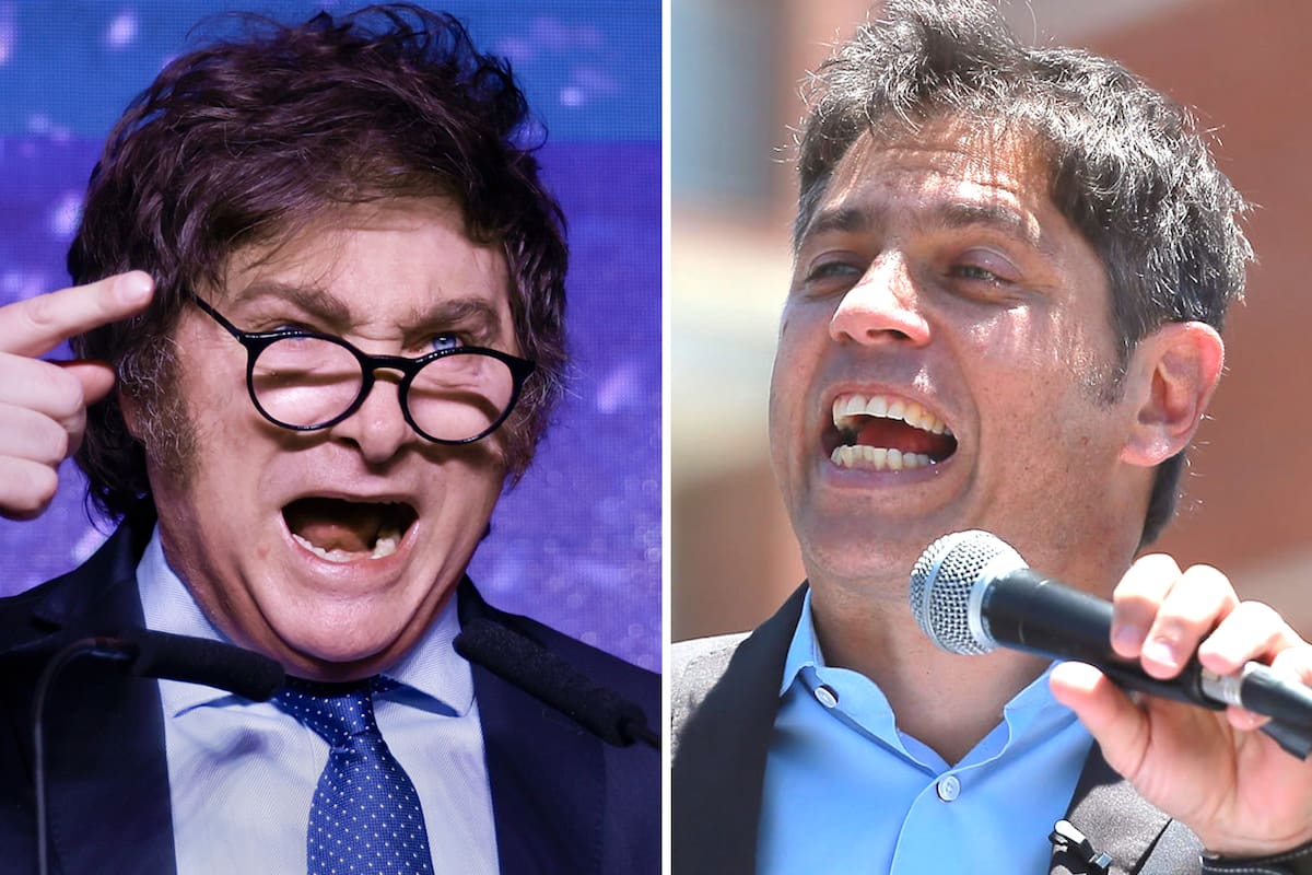 El presidente Javier Milei y el gobernador Axel Kicillof