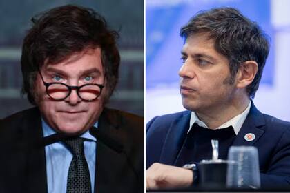 El presidente Javier Milei y el gobernador de la provincia de Buenos Aires, Axel Kicillof