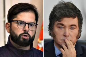 El presidente Javier Milei y el mandatario de Chile, Gabriel Boric