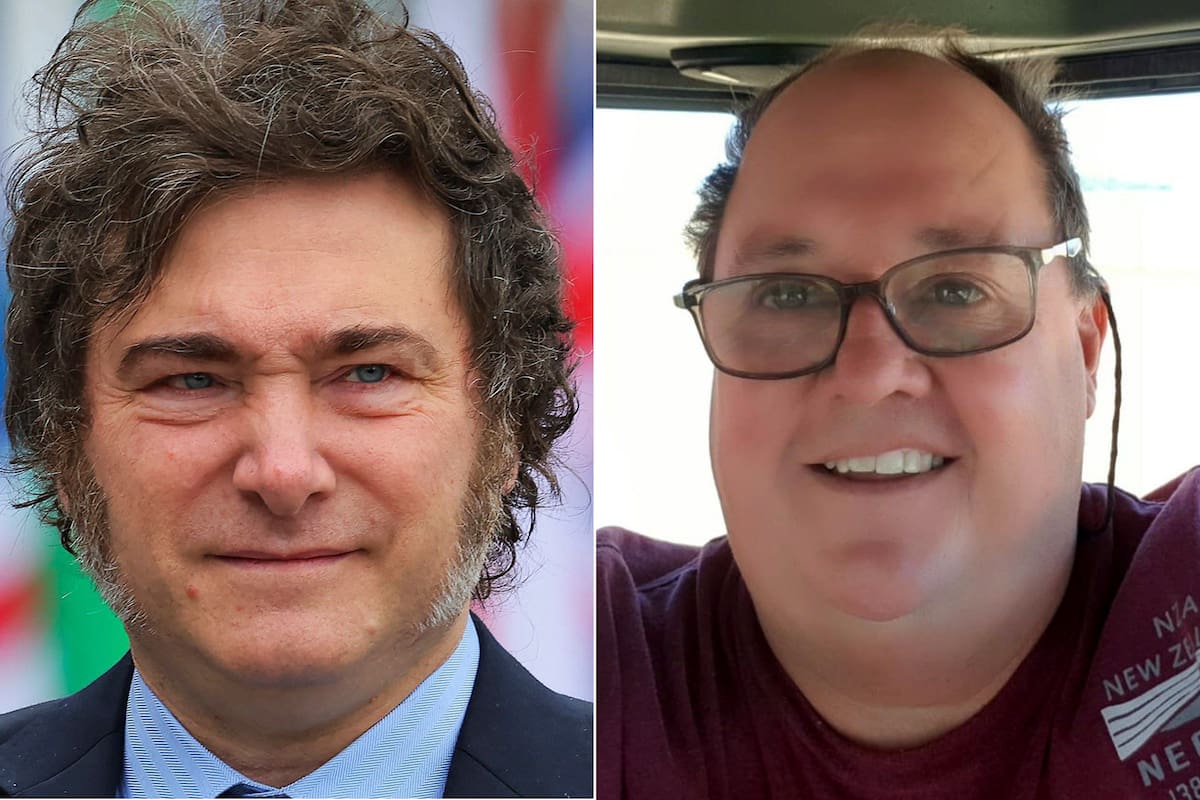 El presidente Javier Milei y el productor agropecuario Jorge Esponda