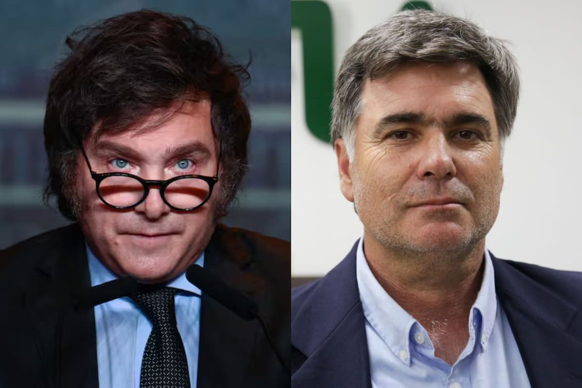 El presidente Javier Milei, y el vicepresidente de Confederaciones Rurales Argentinas (CRA), José Colombatto