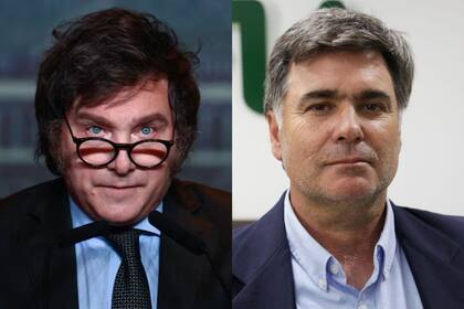 El presidente Javier Milei, y el vicepresidente de Confederaciones Rurales Argentinas (CRA), José Colombatto