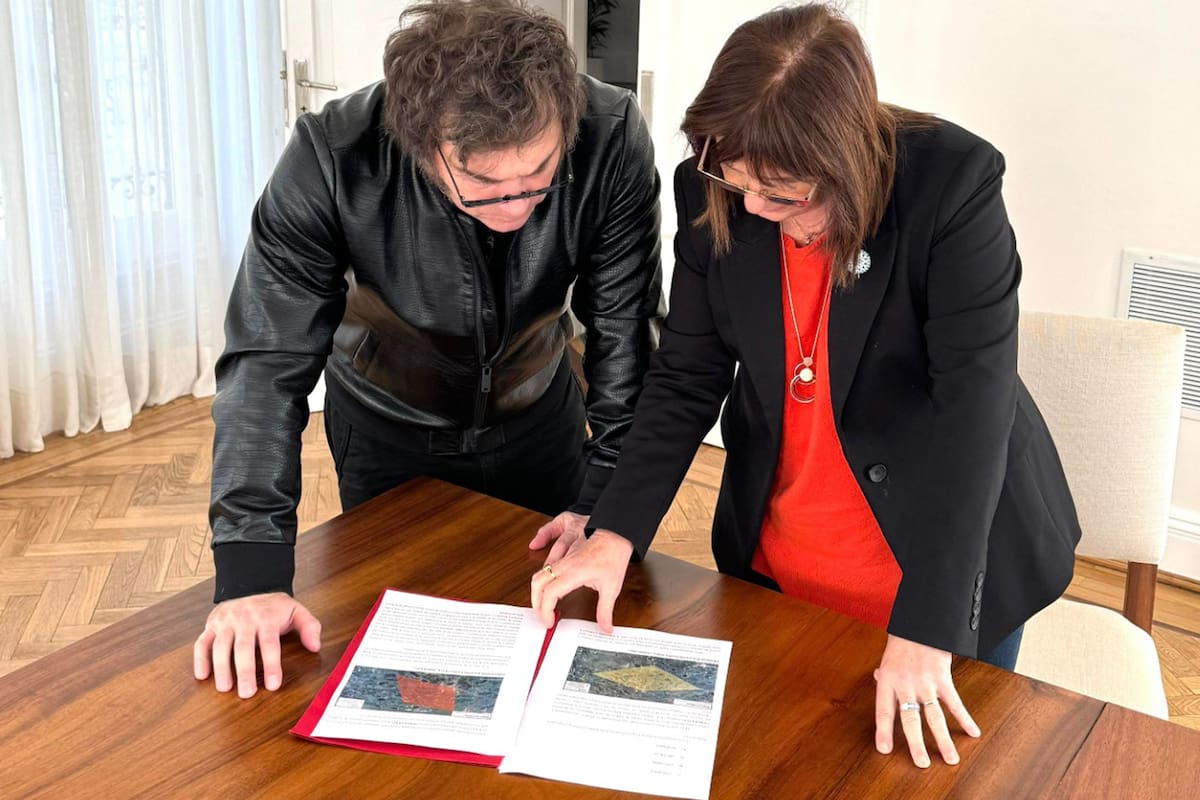 El presidente Javier Milei y la ministra Patricia Bullrich este miércoles en la quinta de Olivos