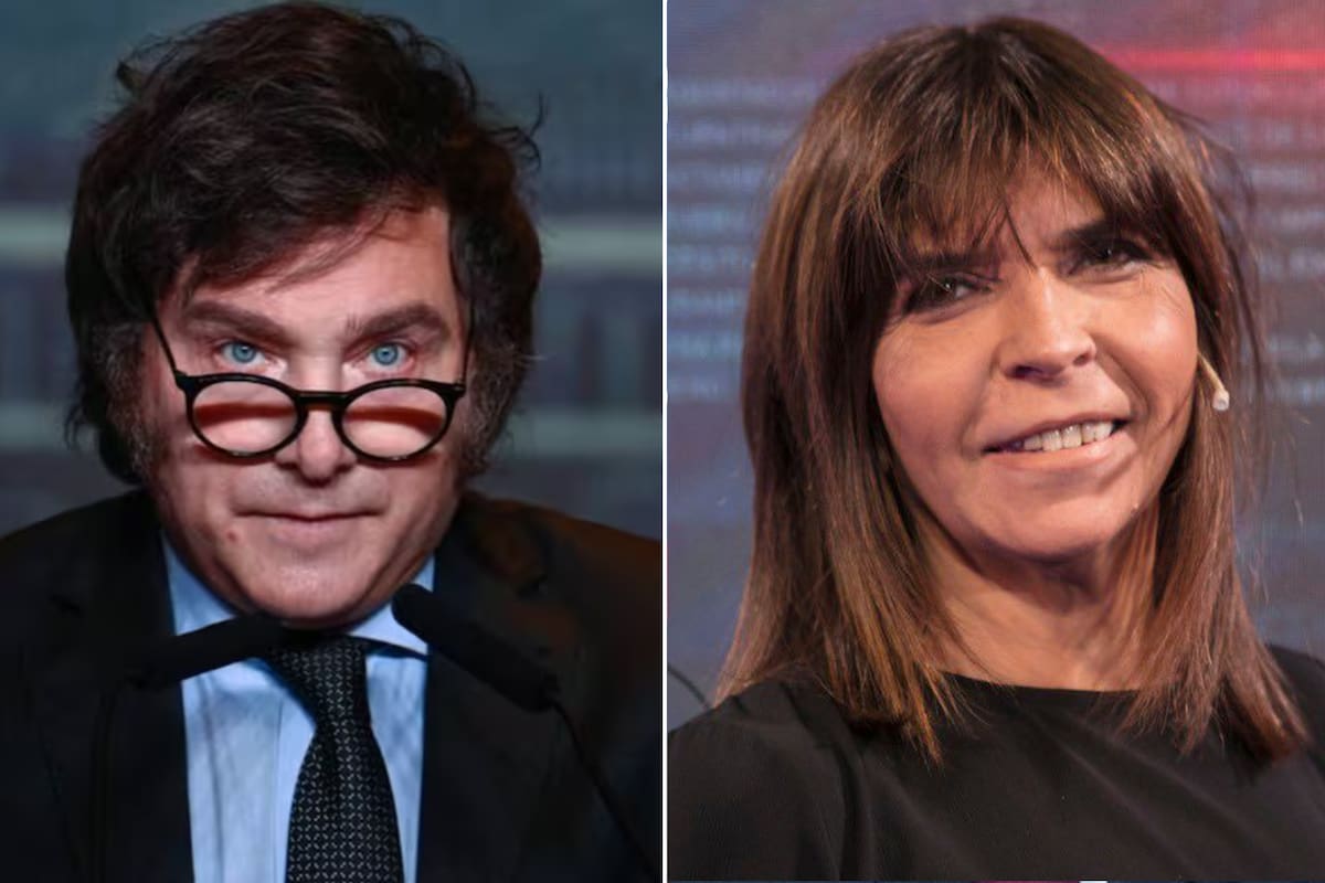 El presidente Javier Milei y la periodista Silvia Mercado