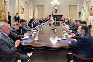 El presidente Javier Milei y los gobernadores provinciales, en la Casa Rosada