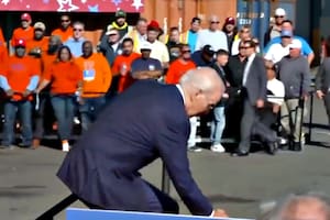 El presidente Joe Biden, al llegar a un acto
