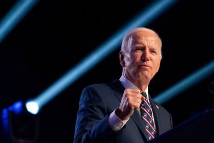 El presidente Joe Biden durante un evento de campaña en Blue Pell, Pensilvania, el viernes 5 de enero de 2024