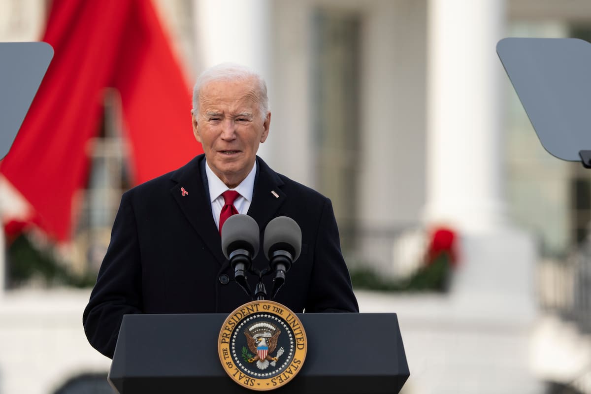 El presidente Joe Biden durante un evento por el Día Mundial de la Lucha Contra el Sida en la Casa Blanca, el domingo 1 de diciembre de 2024, en Washington