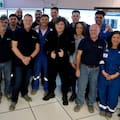 Milei visitó una empresa agroindustrial en Bahía Blanca junto a su hermana Karina y Diego Santilli
