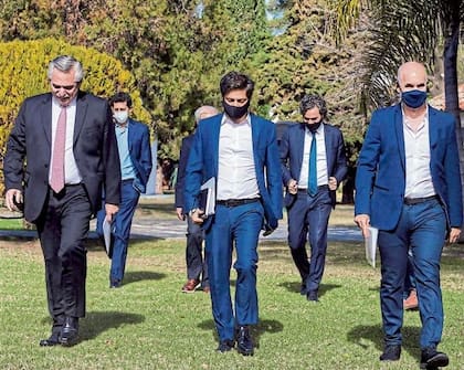 El Presidente, Kicillof y Rodríguez Larreta
