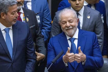 El presidente Lula da Silva, durante su discurso en el Congreso